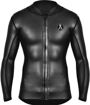 SURF Wetsuit TOP | Mens 1.5mm Neoprene Surfing Jacket | Long Sleeve-Front Zipper Vest | Wet Suit |