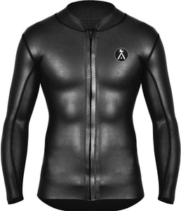 SURF Wetsuit TOP | Mens 1.5mm Neoprene Surfing Jacket | Long Sleeve-Front Zipper Vest | Wet Suit |