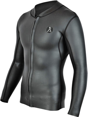 SURF Wetsuit TOP | Mens 1.5mm Neoprene Surfing Jacket | Long Sleeve-Front Zipper Vest | Wet Suit |
